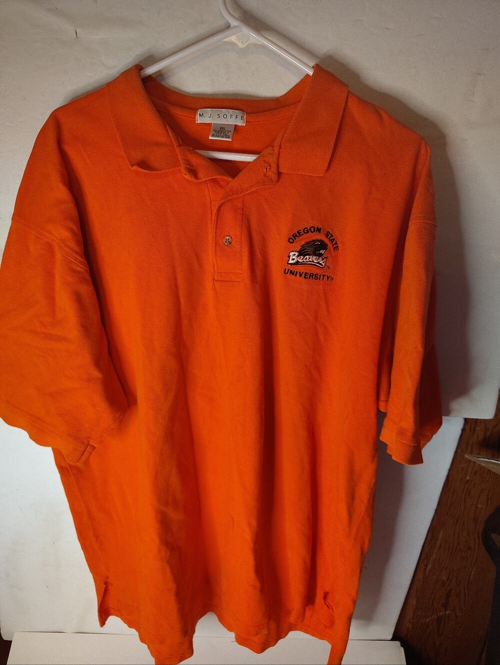 Oregon State Beavers M.J. Soffe Embroidered Orange Polo Shirt Size 2XL